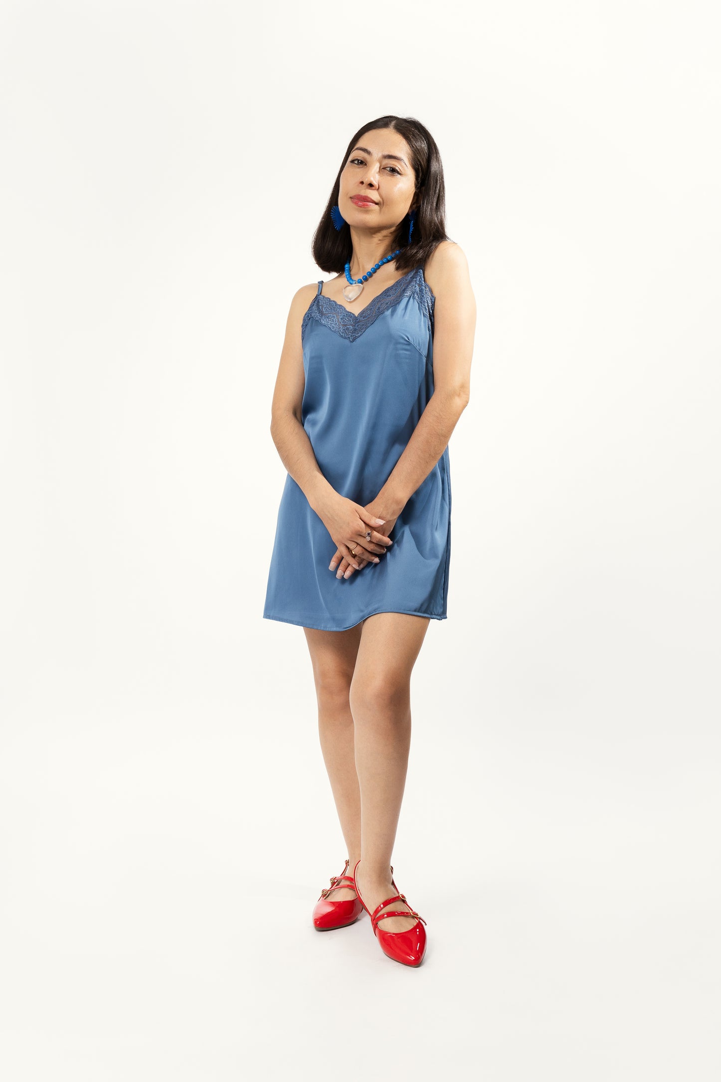 CAMISÓN SEDA - ANTONELLA AZUL